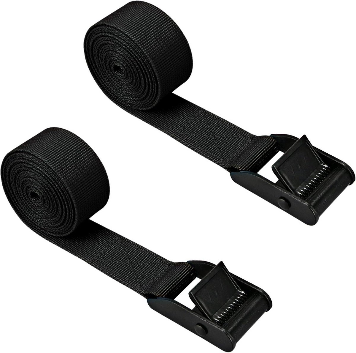 Set van 2 Korte Spanbanden 2 meter - Robuuste Ratelbanden voor Motor, SUP, Kajak en Bagage (327 kg)