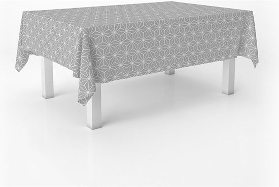 Belum Geruit Tafelkleed – 250 X 140 Cm, Vlekafstotend, Waterdicht, 100% Biologisch Katoen – Ideaal Voor Binnen En Buiten – Grijs
