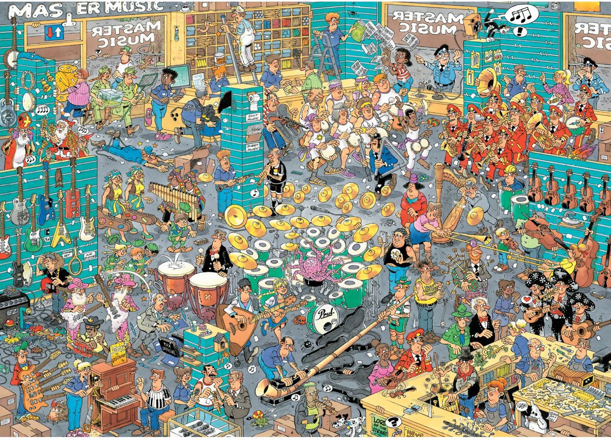 Jan van Haasteren - De Muziekwinkel & Vakantiekriebels - 2 x 1000 stukjes - Puzzel — afbeelding 4