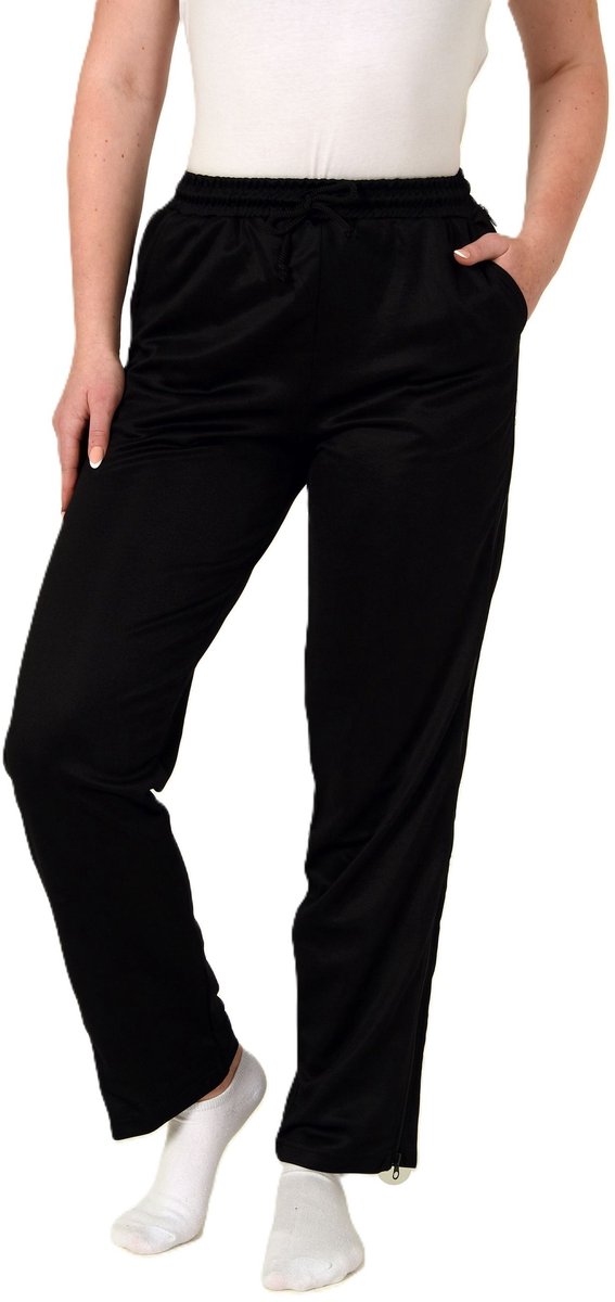 Normann Dames revalidatiebroek met zijrits Joggingbroek voor revalidatie, fysio, gipsbeen schwarz