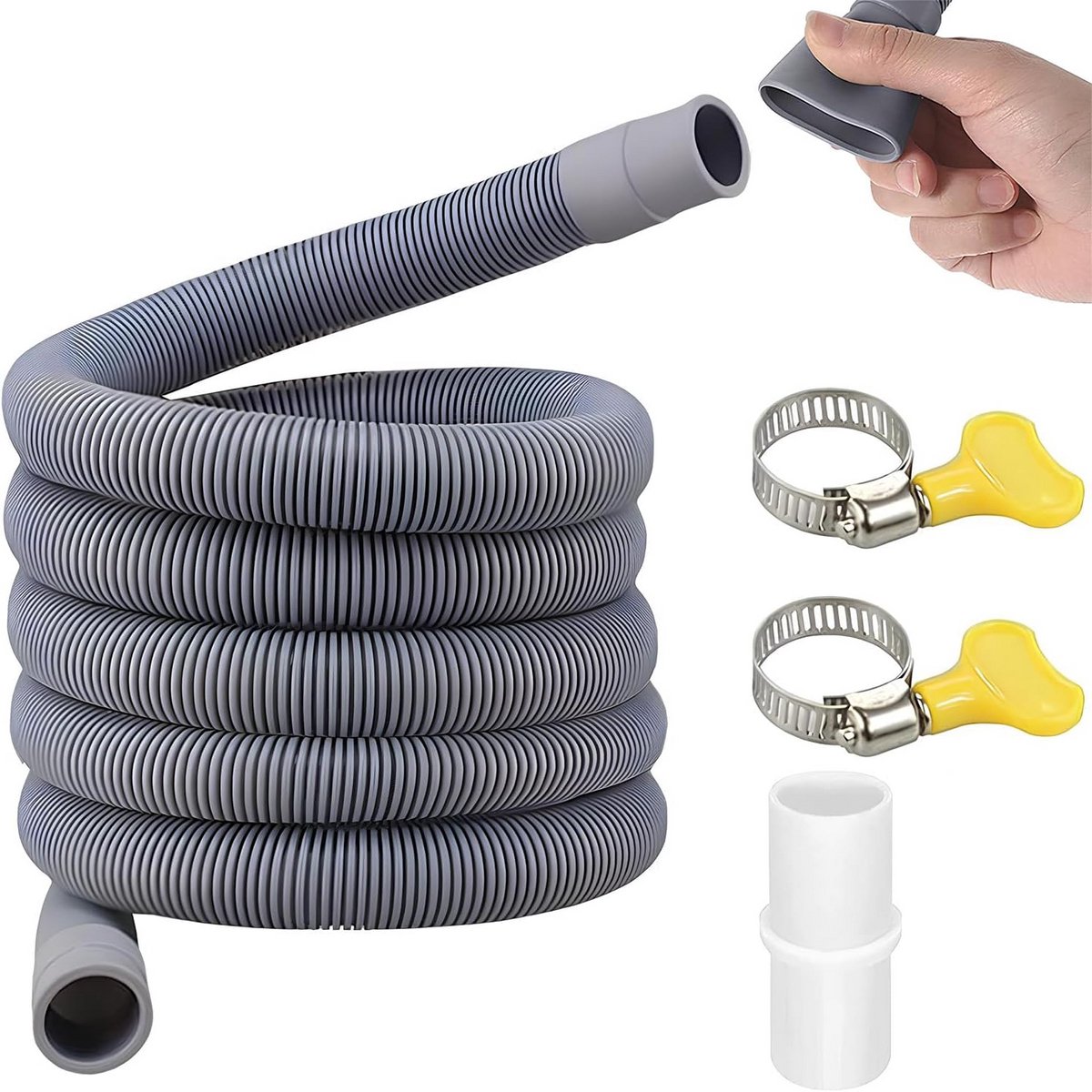 Verlengset Afvoerslang voor Wasmachine en Vaatwasser (3 Meter)