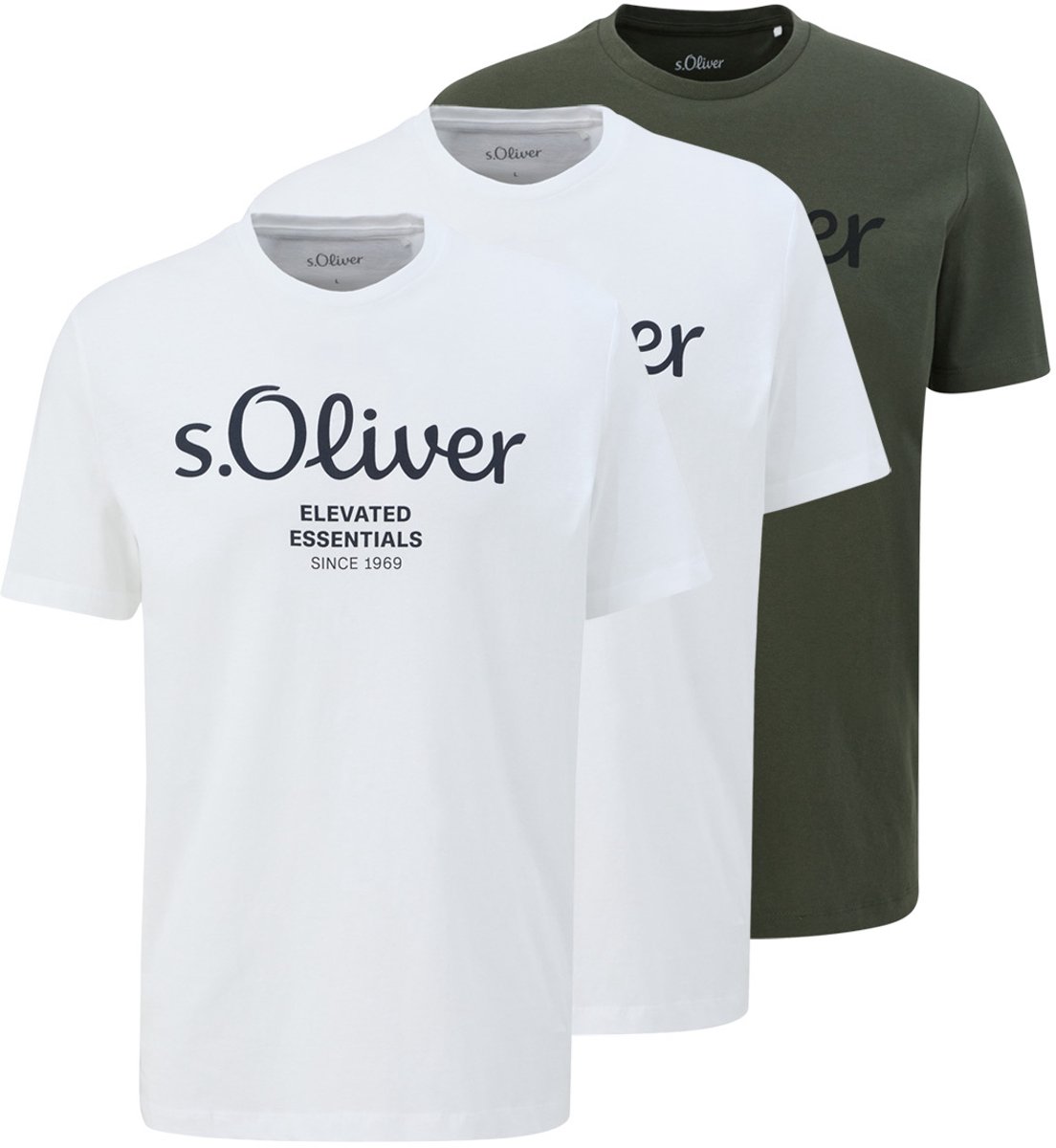s.Oliver Heren t-shirt 3 pack Basic