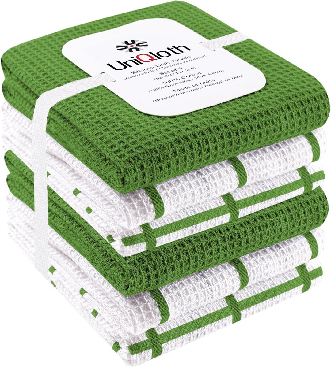 Set van 6 Absorberende Keukendoeken Katoen - Theedoeken met Ophangoog