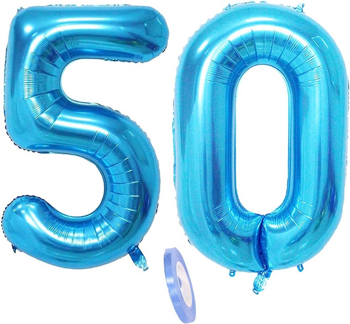 Reusachtige Blauwe Cijferballon XXL 100 cm voor Verjaardag, Jubileum en Feestdecoratie