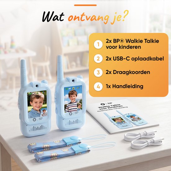 BP® Talkie Walkie pour Enfants - Bleu - Talkie Walkie Vidéo avec Caméra - Pré-Couplé