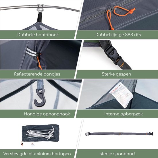 Naturehike Summer 2 - 2 persoons tent - Lichtgewicht tent - Incl. grondzeil Festival tent - 20D 4000MM - Waterdicht - Kampeertent - koepeltent - Trekkerstent van Merkloos — afbeelding 4