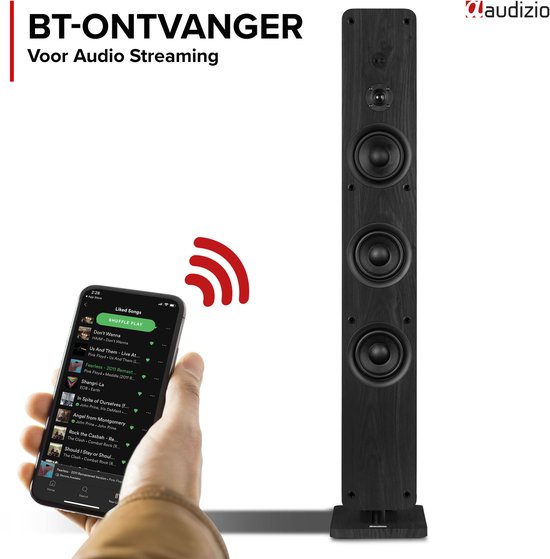 Audizio Arco HiFi speaker - Vloerstaande speaker - Tower speaker met 4 inch woofers - 160W - Zwart — afbeelding 4
