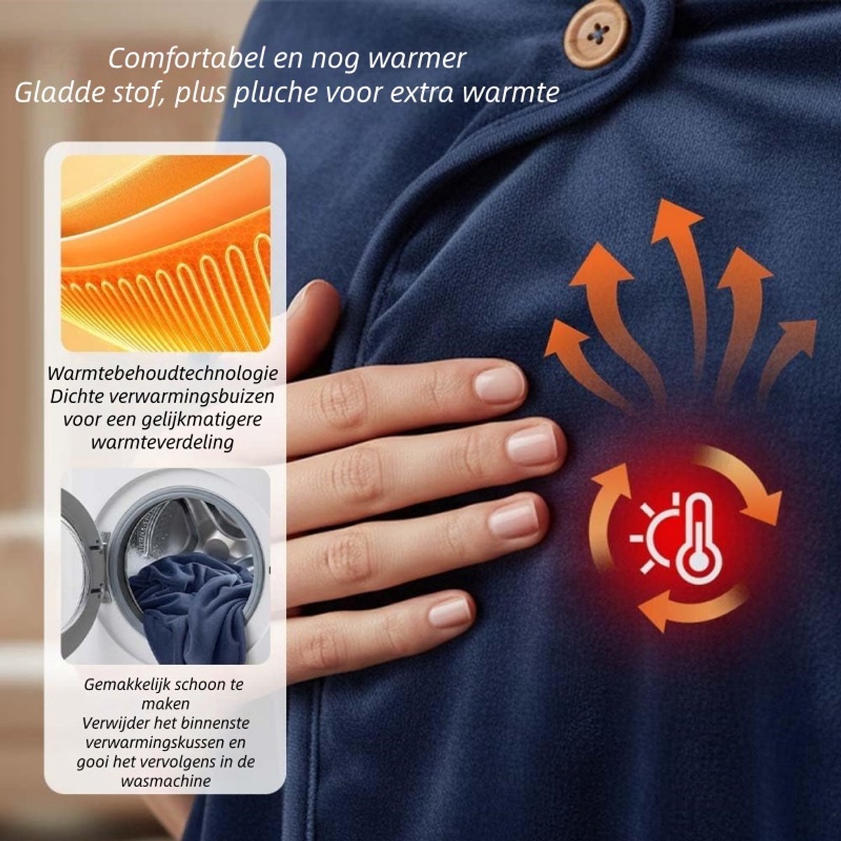 C&L Mira USB-verwarmingsdeken 5V - Warme elektrische deken Blauw - afbeelding 2