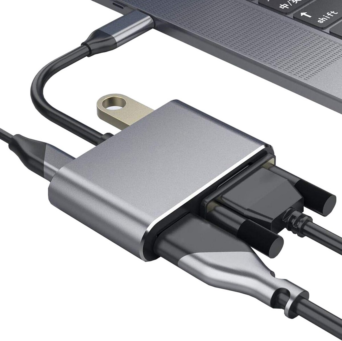 4-in-1 USB-C Hub met 4K HDMI, VGA, USB 3.0 en 100W PD Opladen