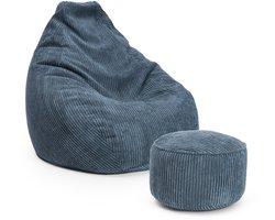 Lumaland Gaming Zitzak XXL van corduroy | Gamingstoel voor volwassenen en tieners | Comfortabele zitzak 135 x 100 cm (donkergroen)