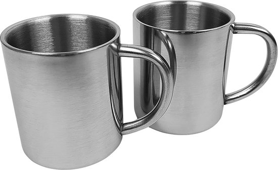 Set van 4 Isolerende Dubbelwandige Camping Bekers - Roestvrij Staal, 200 ml — afbeelding 4