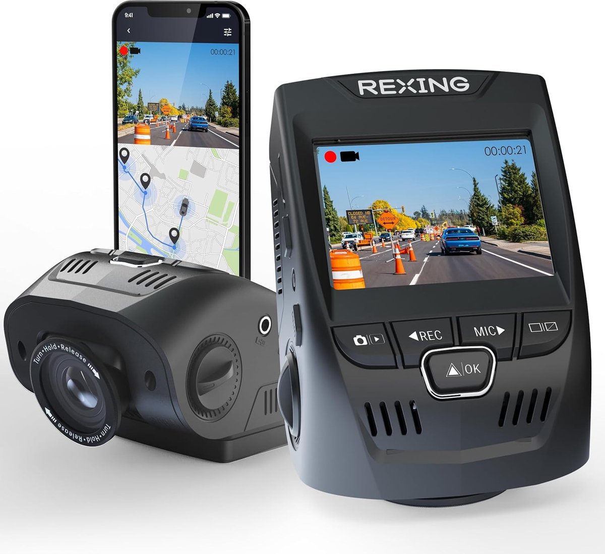 4K Dashcam Auto met GPS, WiFi en 170° Groothoek - Inclusief G-sensor en Opname in Lus