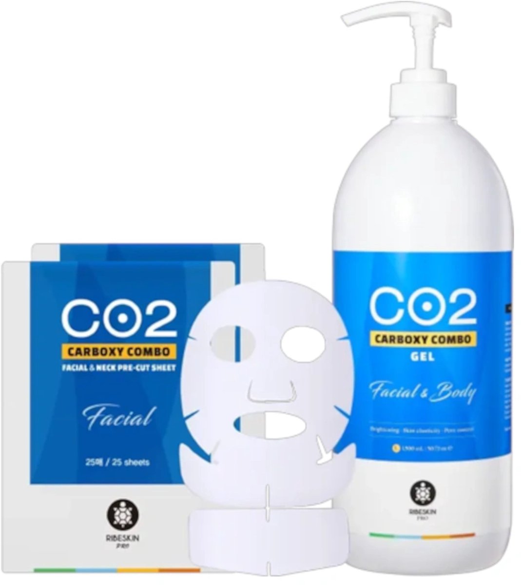 RIBESKIN CO2 Carboxy Combo Gelaat en Hals Groot Set / Combi Set voor Gelaat en Hals Groot