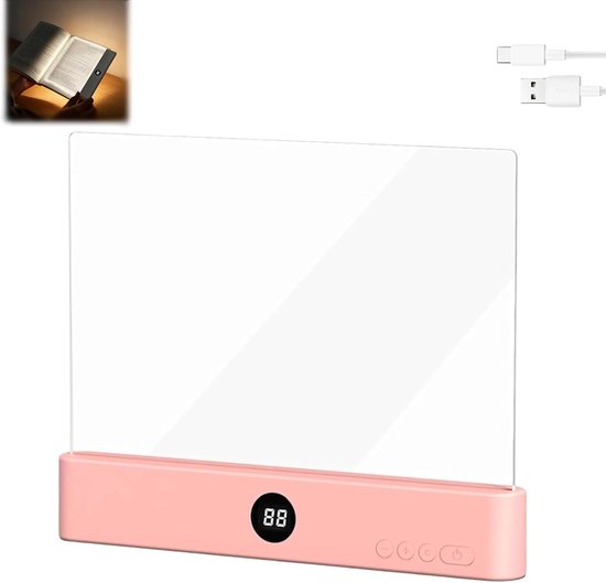 Lampe de Boek panneau gradable - signet Lampe de Boek - Lumière de signet portable - Lampe signet adaptée à la chambre à coucher - lampe de lecture flexible - petite lampe de lecture adaptée au Boek - rose