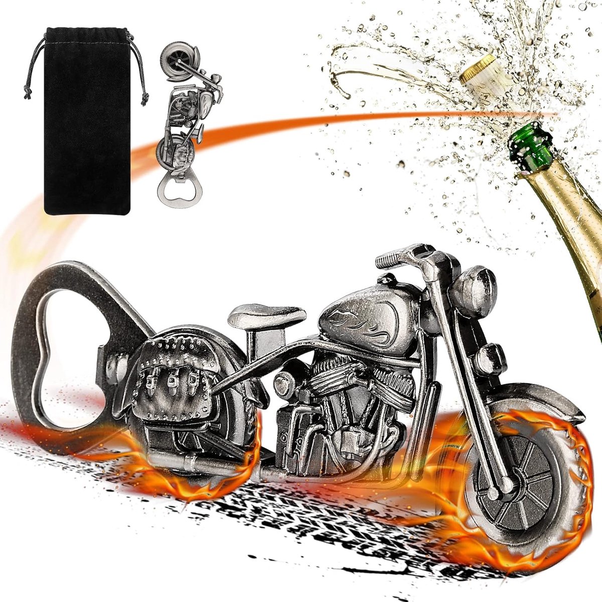 Vintage Motorfiets Flesopener - Uniek Bieropener Cadeau voor Mannen