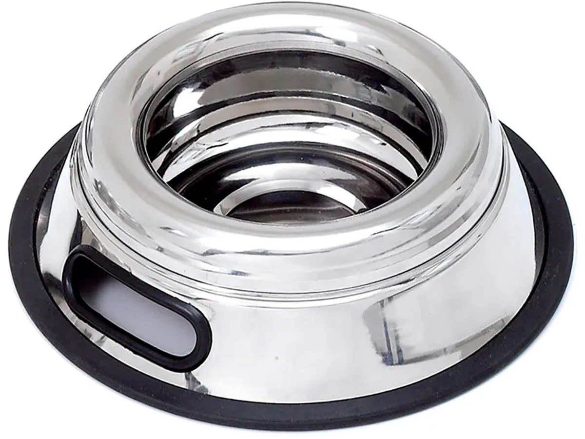Karlie Anti-knoei Voerbak Voor Honden Zilver 700ml