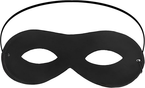 Zwart Oogmasker voor Heren en Dames - Ideaal voor Halloween, Carnaval en Verkleedfeesten (Dief/Inbreker Stijl)