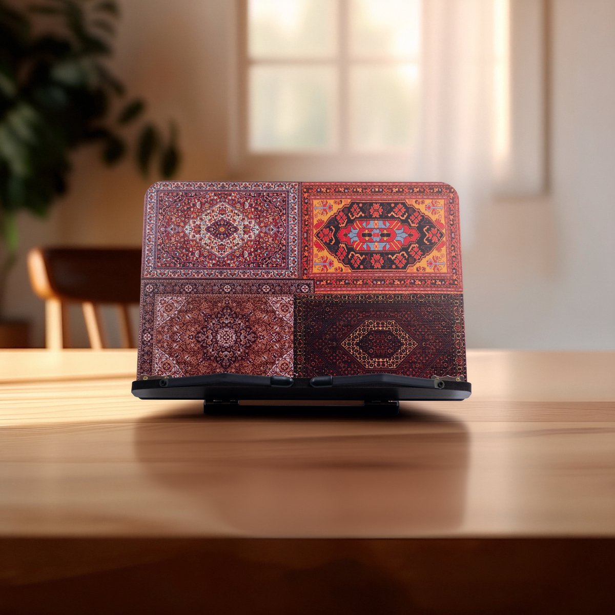 Zeo Wood® - Boekenstandaard Hout – Boekenhouder – Kookboekstandaard – Tablet Standaard – Verstelbaar – Vintage Design – 30x20 cm