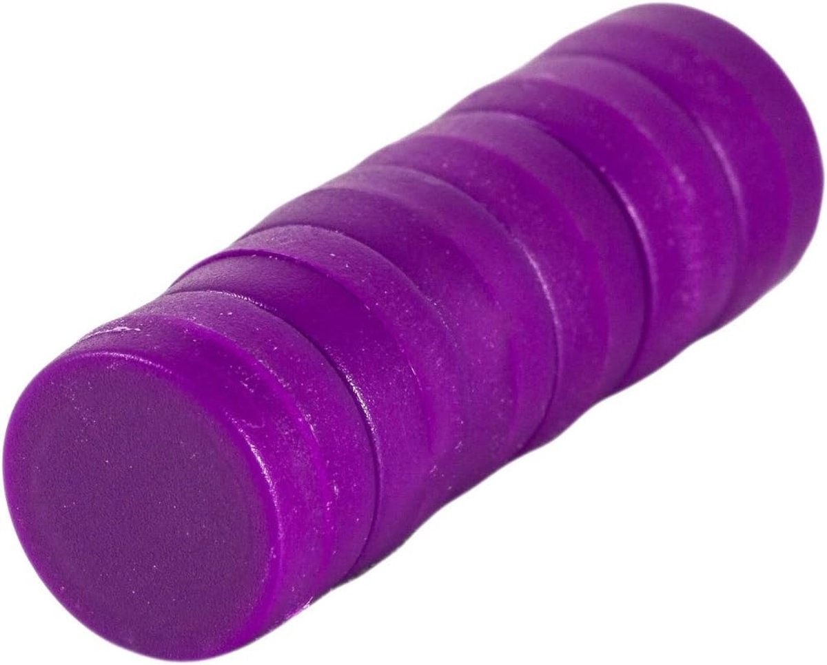 6x Zeer Sterke Neodymium Magneten met Paarse Rubercoating 12x6mm