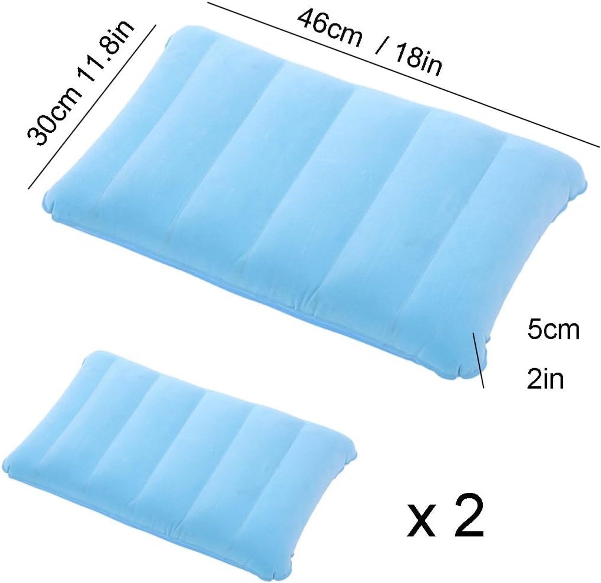 Set van 2 Opblaasbare Reis- en Campingkussens - Comfortabel en Compact
