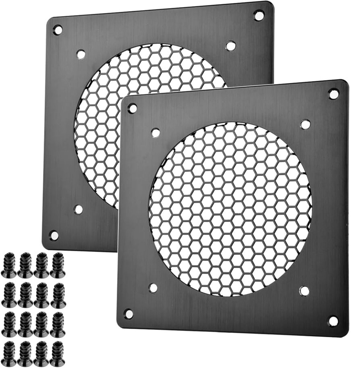 Ventilatierooster 120mm voor PC, Computer & Elektronische Kasten - Zwart Geanodiseerd Aluminium