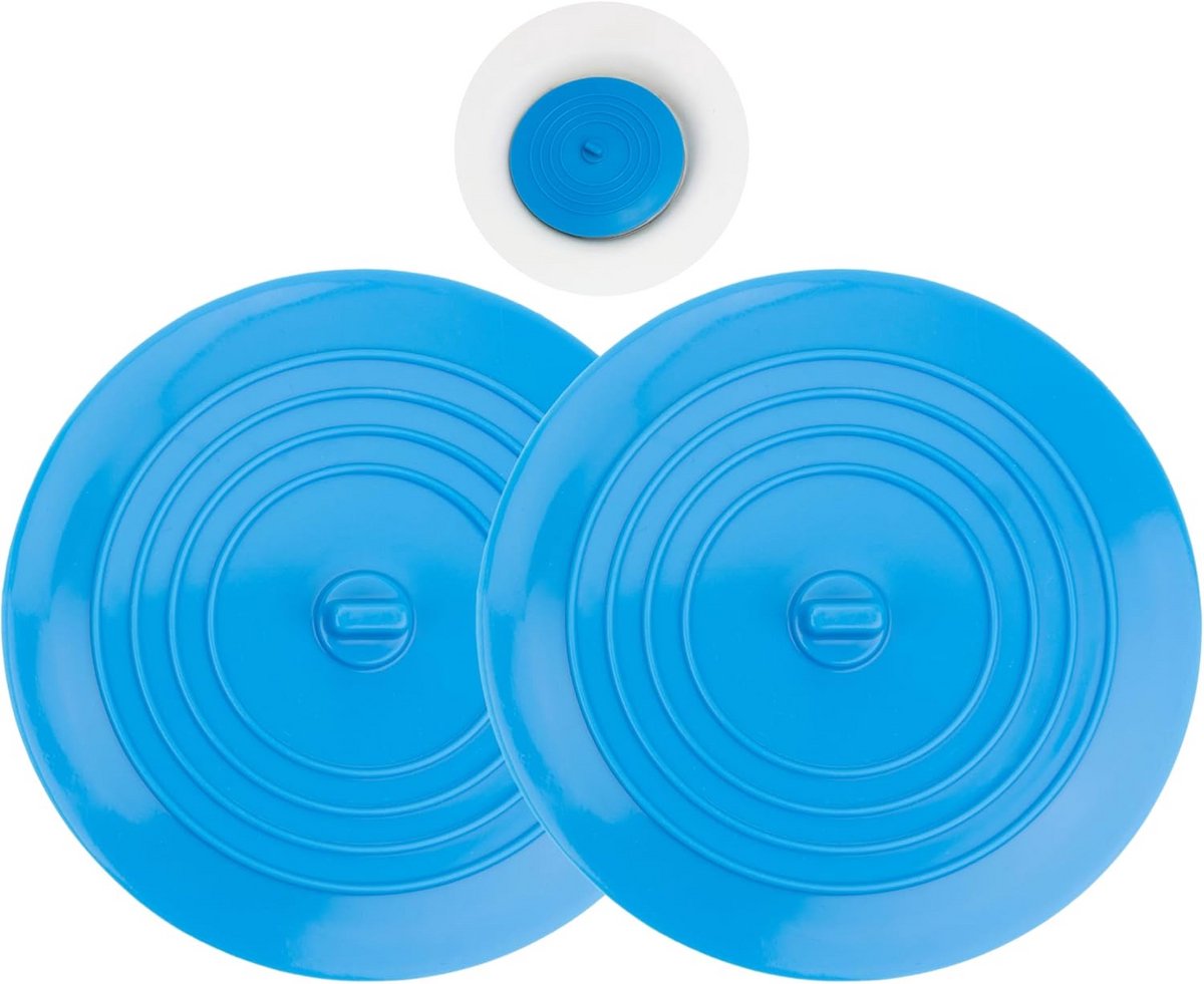 Universele Afvoerstop Set van 2 - Siliconen Bad, Douche en Wastafel Stop - Ø 15 cm Blauw