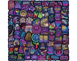 200 Stuks Neon Graffiti Stickers - Waterdicht Vinyl Decal voor Laptop, Scrapbook, Fles
