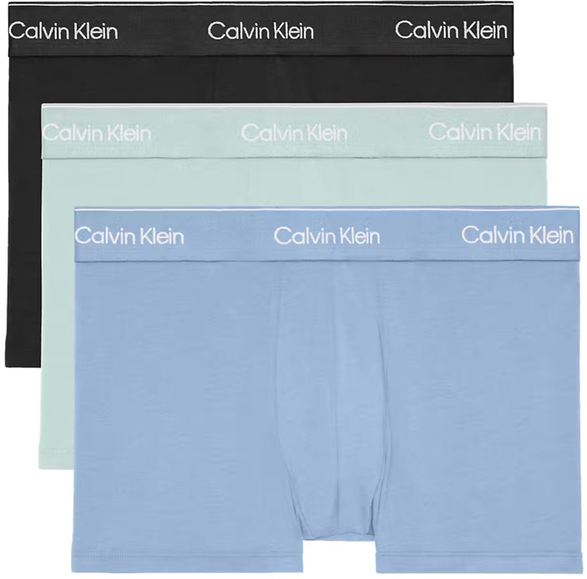 Calvin Klein Trunks (3-pack) - heren boxers normale lengte - zwart - grijs - blauw