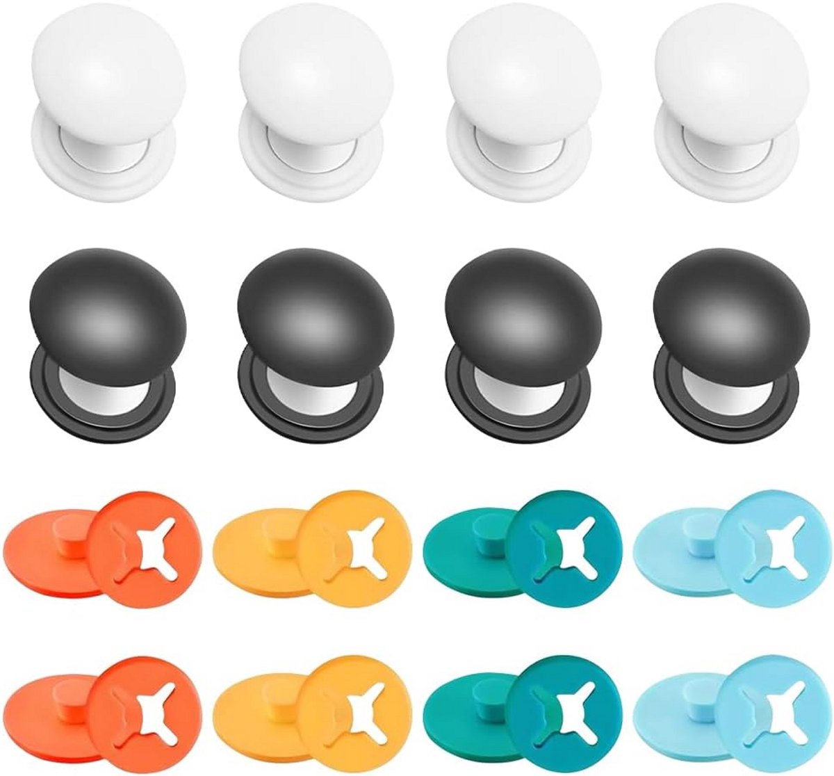 16 Stuks Magnetische Startnummerhouders met 8 Stoffen Knoppen voor Hardloopwedstrijden