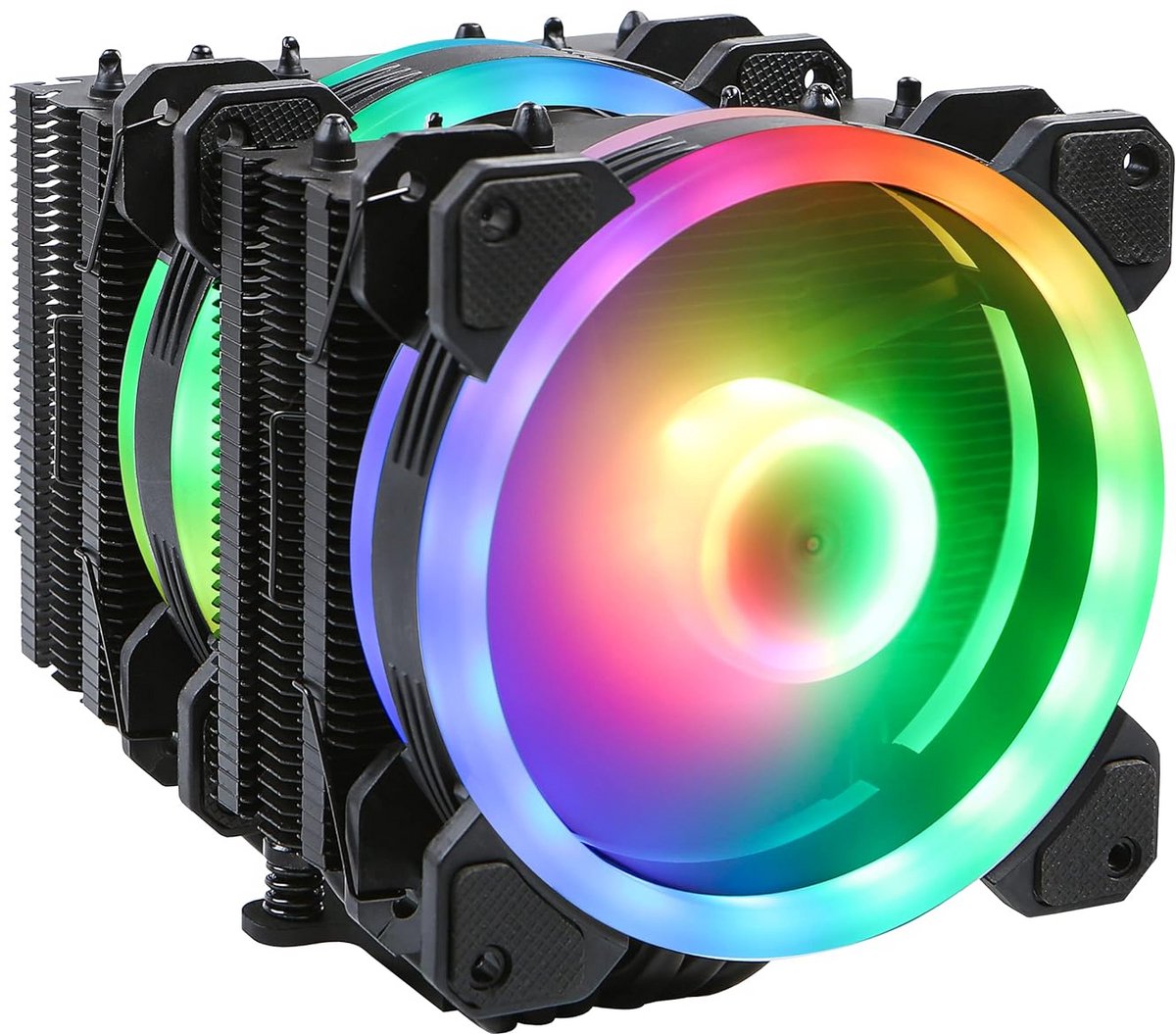 Krachtige Twin Tower CPU Koeler met Dubbele ARGB Ventilator en Hoge TDP Ondersteuning