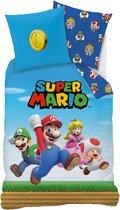 Super Mario Dekbedovertrek Friends - 140 x 200 + 63 x 63 cm - Katoen