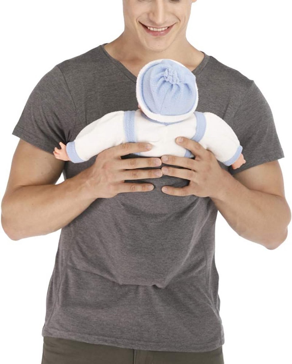 Grijze Draagdoek Shirt voor Vader en Baby - Huid-op-Huid Contact