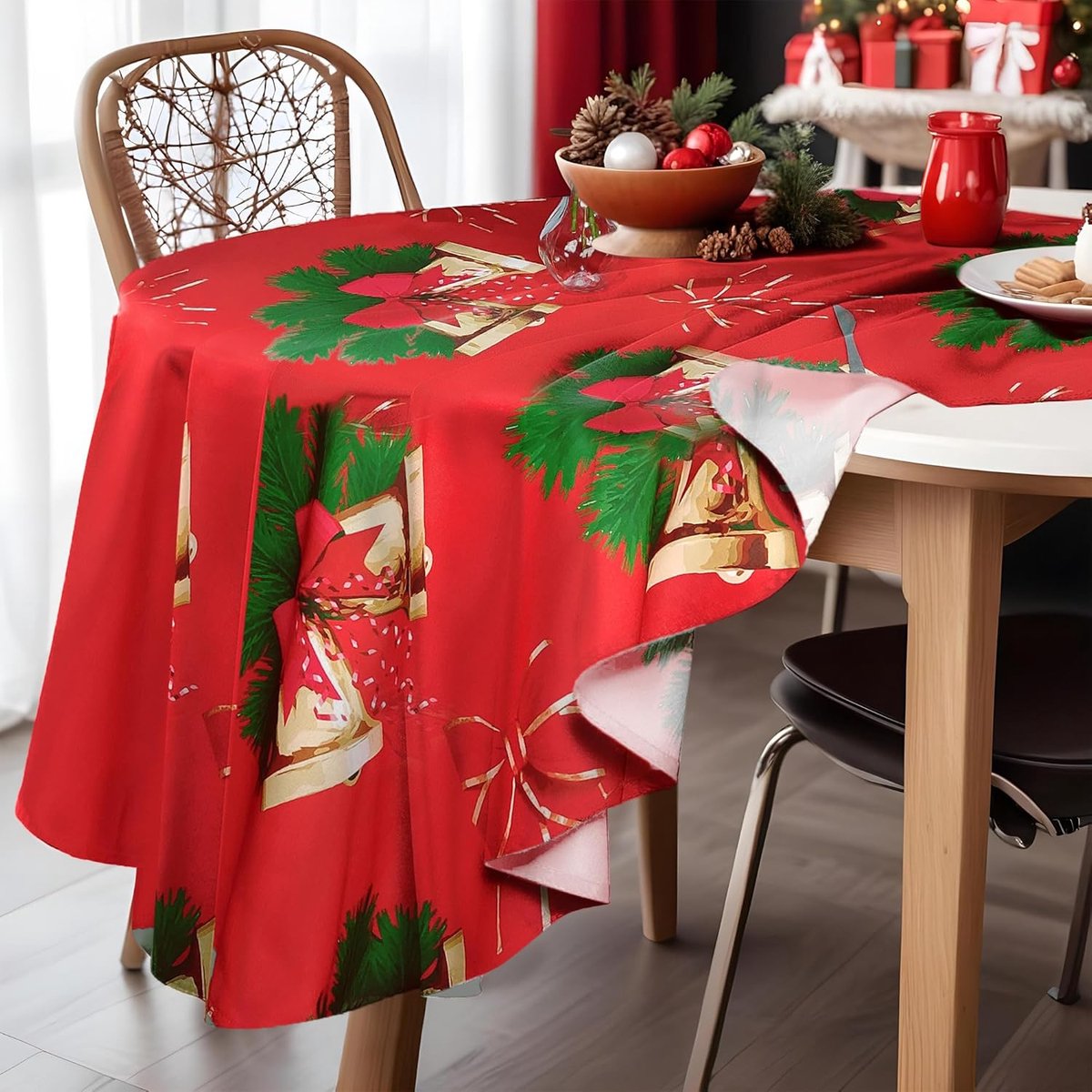 Ronde Kerst Tafelkleed Waterdicht & Afwasbaar voor Feestdecoratie