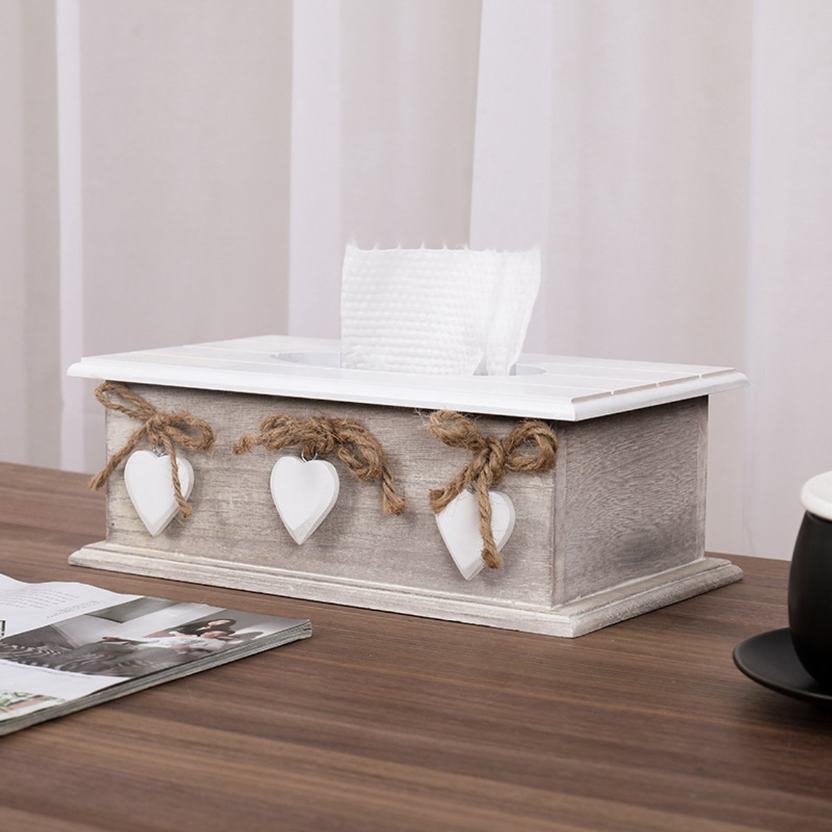 Oneay Creatieve tissuebox in retrostijl, ideaal voor thuis, in de woonkamer, op de salontafel en in de eetkamer.
