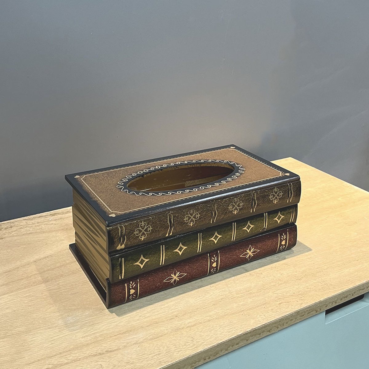 Oneay Houten tissuebox, ideaal voor thuis, op kantoor, in de auto, als decoratie in de vorm van een boek, in cafés en restaurants.