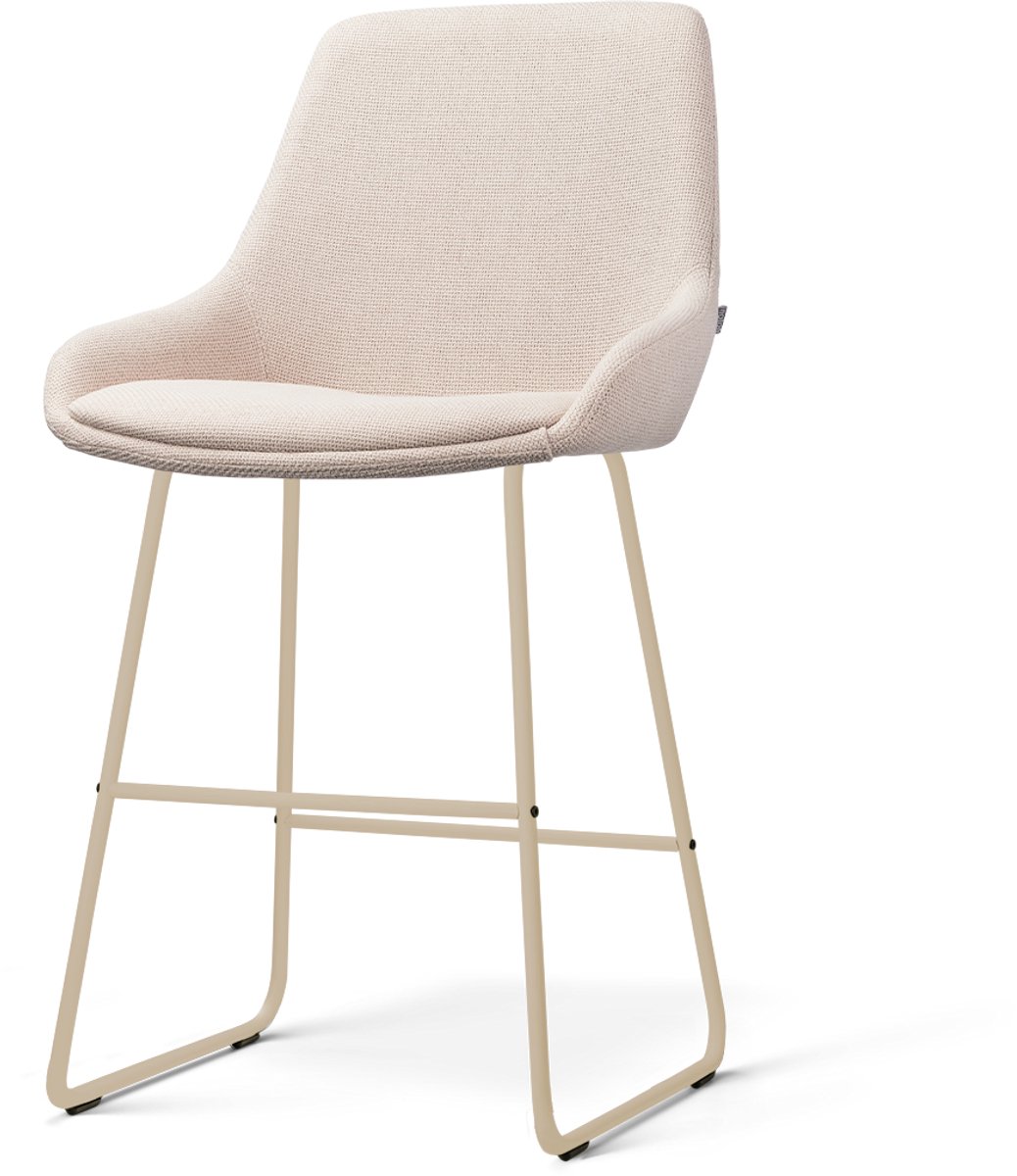Nolon Nino-Isa Barkruk Beige - Beige Onderstel - 65 Cm - Modern - Stoffen - Kookeiland - Bruin - Barstoel