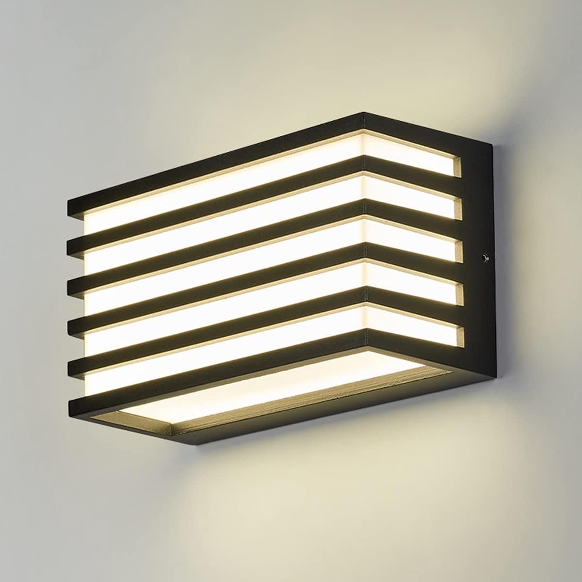 12W Moderne LED Wandlamp Zwart - Waterdicht IP65 - Binnen en Buiten - Warm Wit Licht