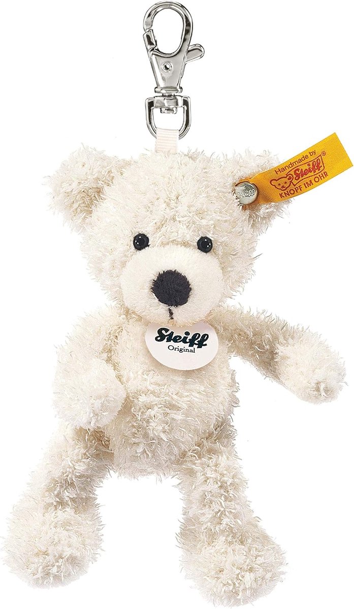 Pluchen Teddybeer Sleutelhanger Wit Zacht Knuffelbeestje