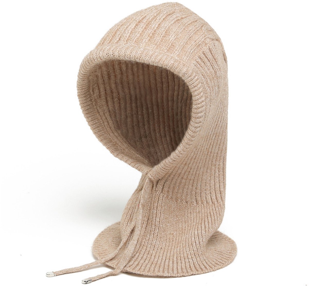 Thermische sjaal met capuchon voor dames - Winterbreihoed - Wollen muts - Nekwarmer met capuchon voor heren - Ideaal voor skiën, fietsen en warmte buitenshuis