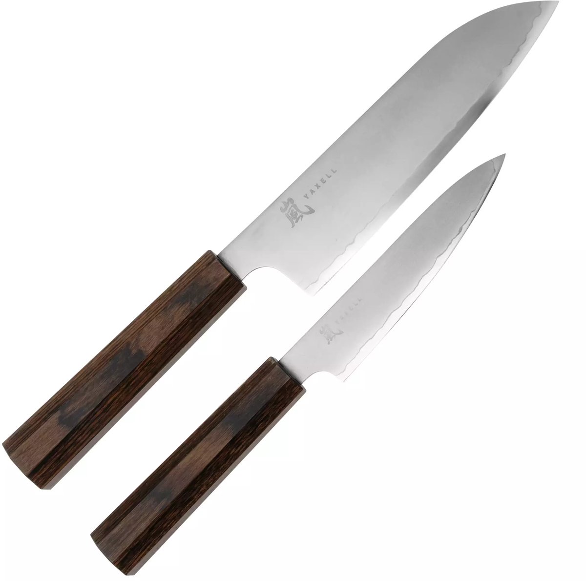 Yaxell Hana – 2-delige Messenset – Santokumes 16,5 cm & Universeelmes 12 cm – Damaststaal – Japanse Topkwaliteit