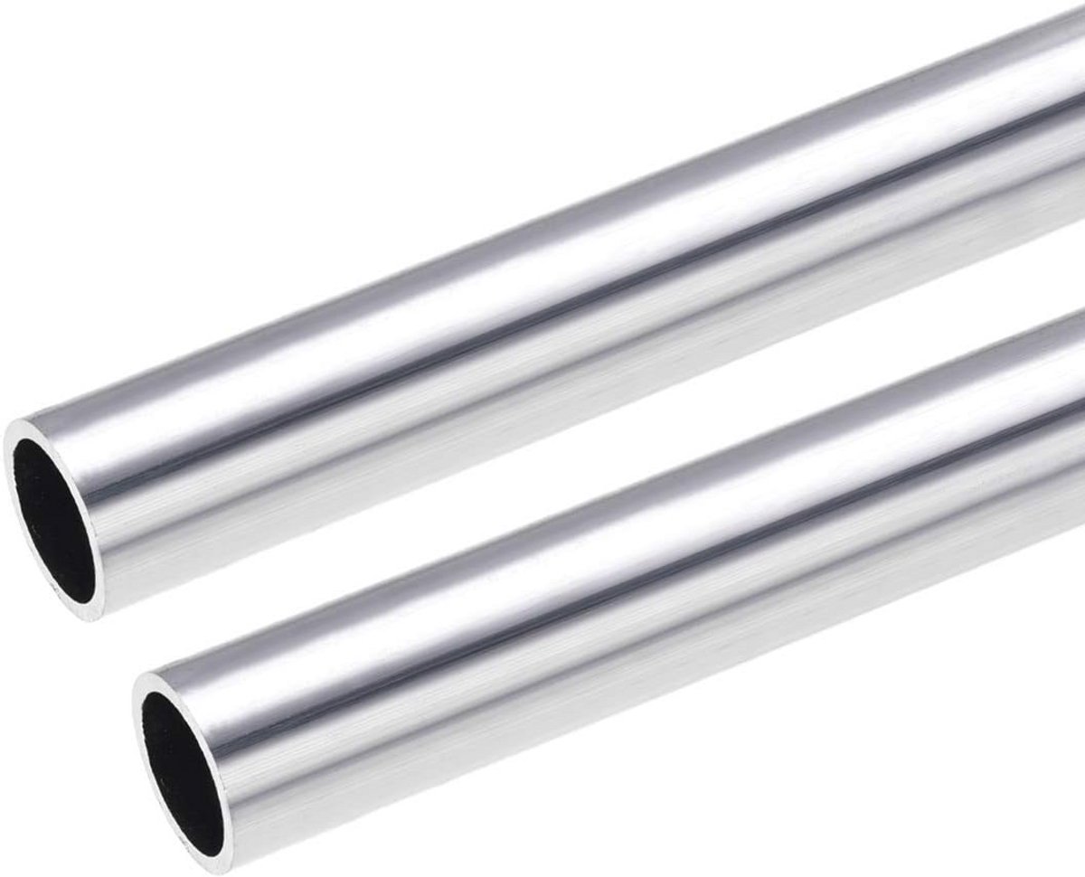2 Stuks Ronde Aluminium Buis 6063 T5 - 22mm Buitenmaat, Naadloos, 30cm Lengte