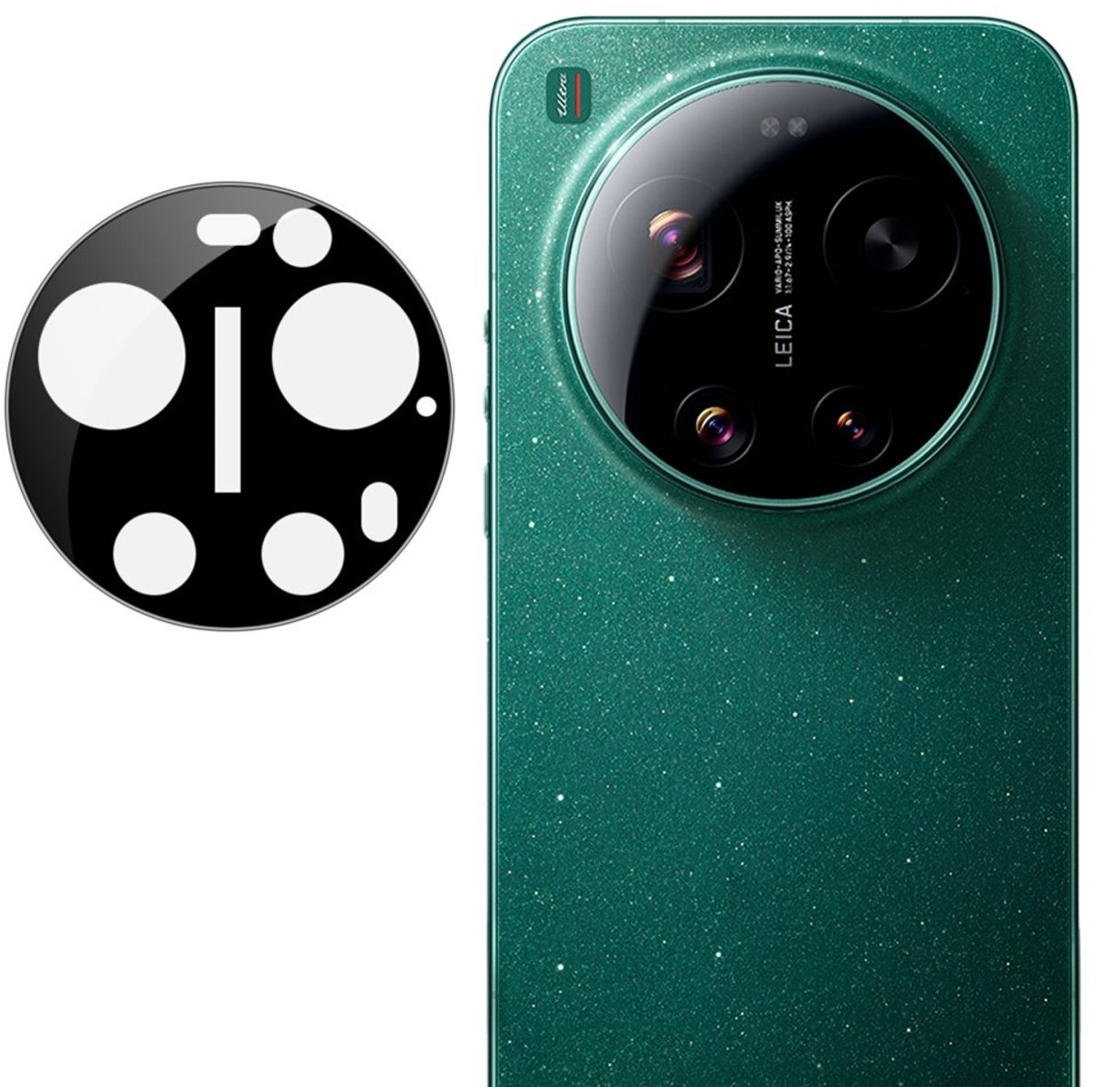 IMAK Camera Lens Protector - Geschikt voor Xiaomi 17 Ultra Camera Lens Protector - IMAK 9H Tempered Glass - Zwart