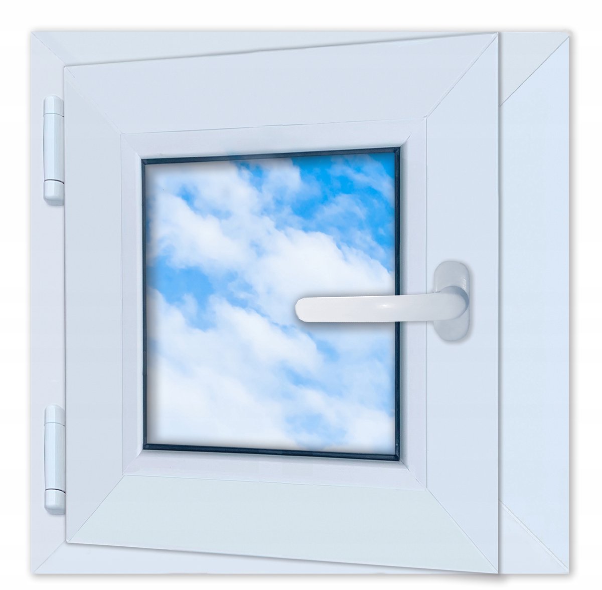 PVC-raam STANDAARD wit 40x40 cm LINKS nieuw 400x400 mm zijopening
