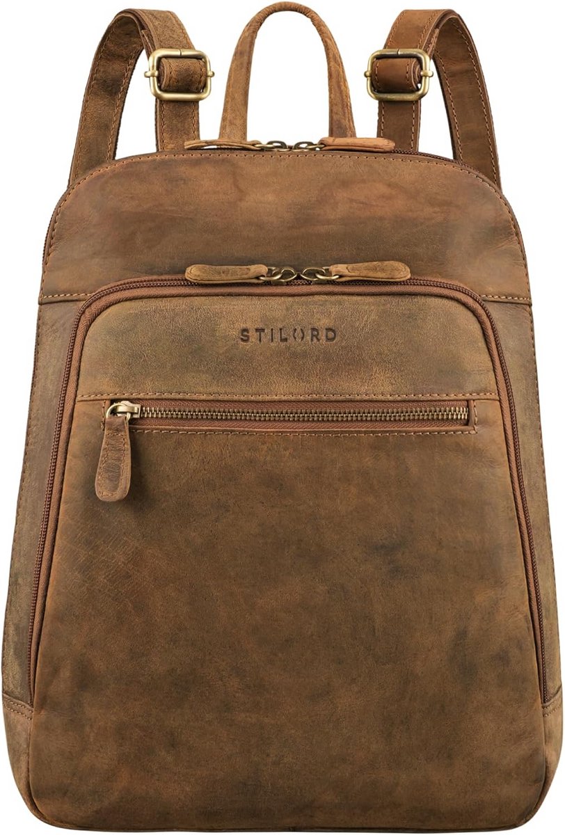Leren Rugzak 13.3-14 Inch Laptop Tas Vintage Heren Dames voor Werk en Reizen
