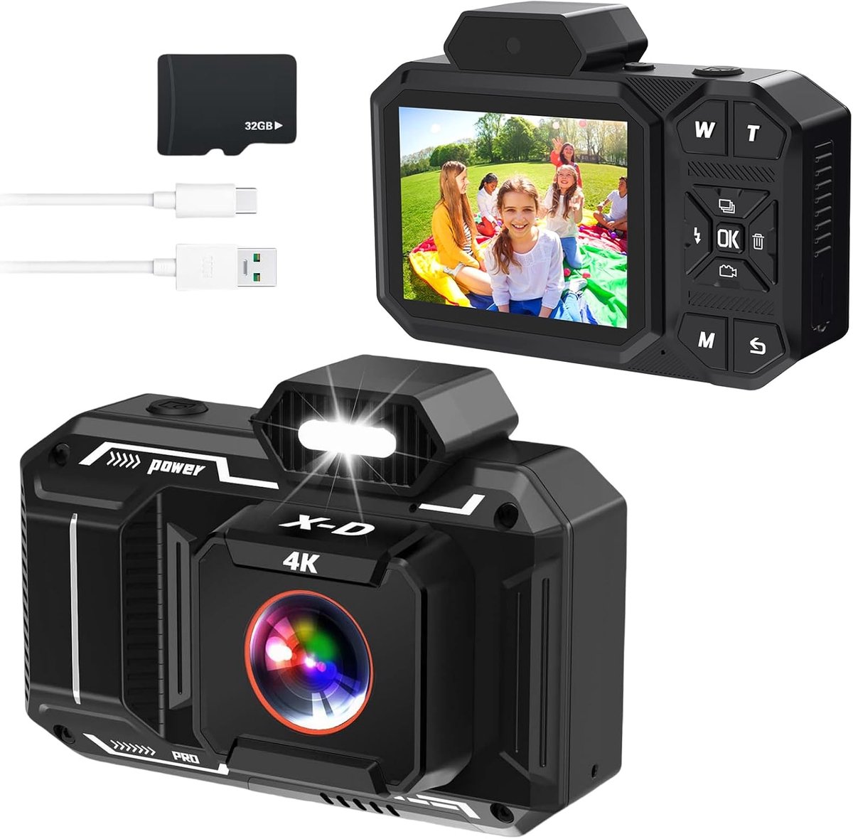 Digitale Kindercamera - Duurzame Fotocamera voor Jongens en Meisjes (Zwart)