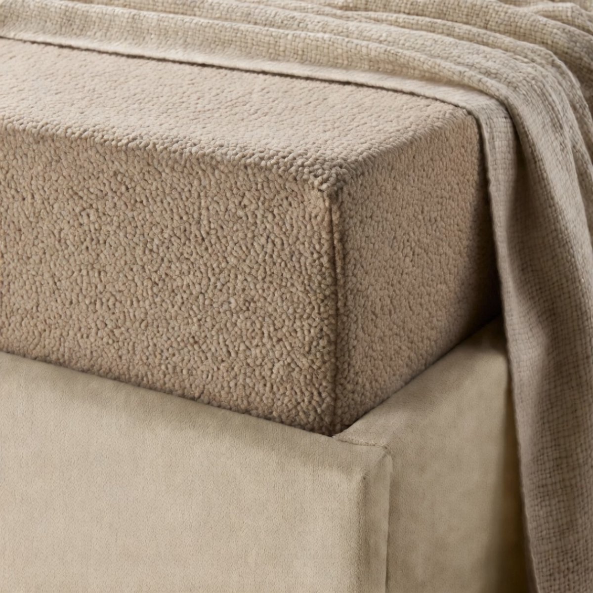 Y-NOT™ - Teddy - Hoeslaken- Taupe - 180x200+30cm Lits-jumeaux - Hoekhoogte 30cm - 30 dagen proefslapen