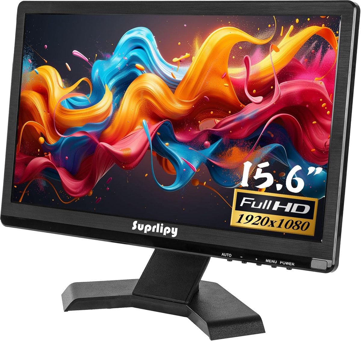 15,6 inch FHD IPS Monitor 1920x1080 met HDMI, VGA, BNC, AV en USB voor CCTV, PC en RasPi