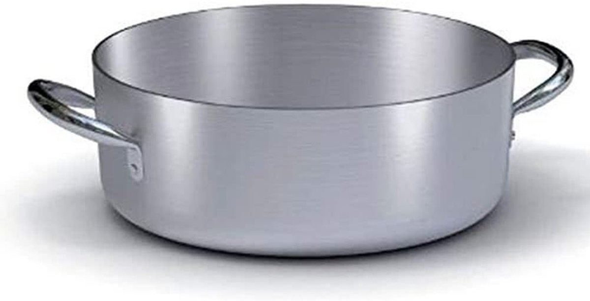 Lage Aluminium Pan met Twee Handvatten (40 cm) - Professionele Koekenpan