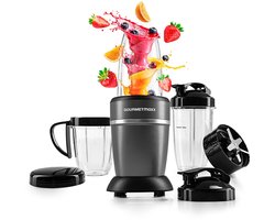 GOURMETmaxx Nutrition Mixer 1000 Watt | Smoothiemaker met deksel voor onderweg | Standmixer met mixbeker & vershouddeksel – ideaal om te bewaren | Standmixer met accessoire set L voor shakes, smoothies enz.