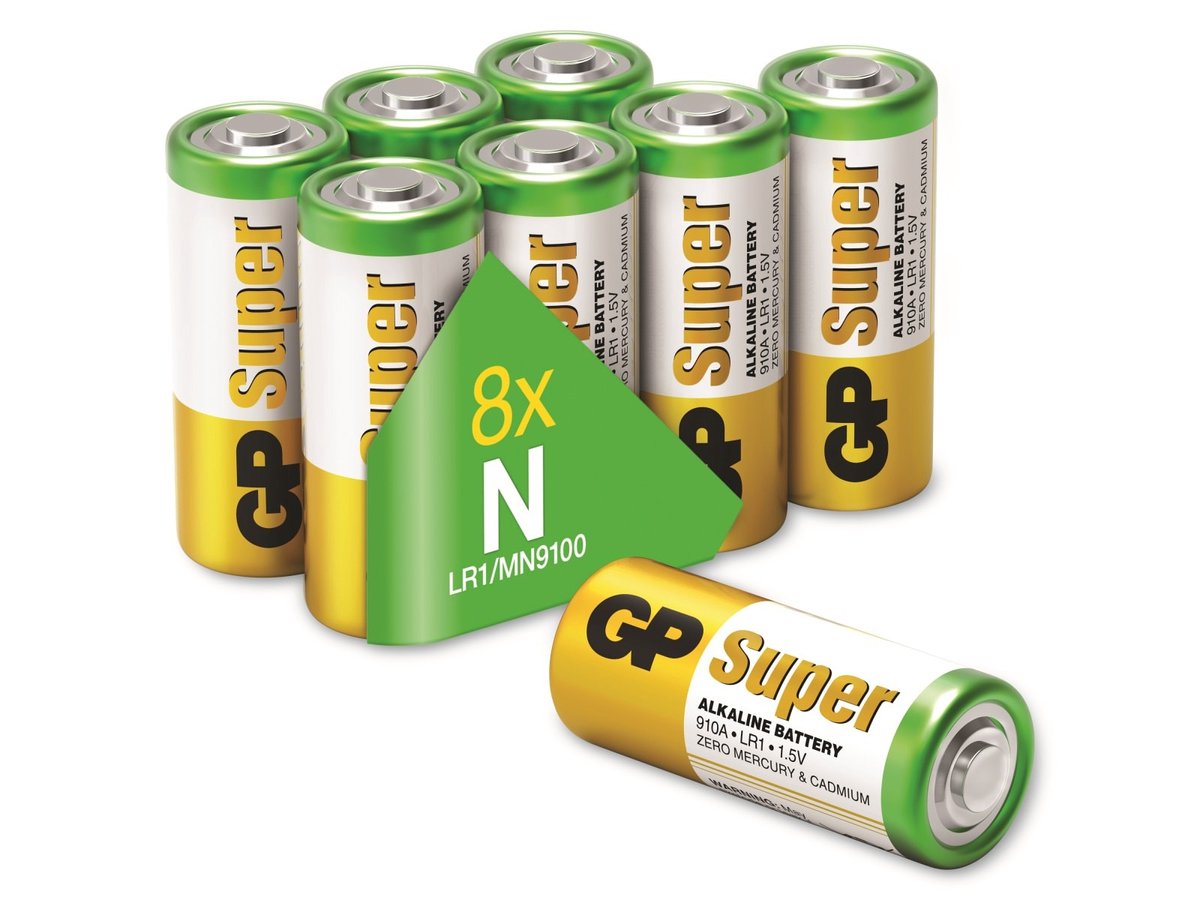 8x GP Super Alkaline Batterij | N | 1.5 V